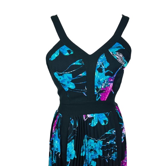 Bebe Black Floral Print High/Low Dress - Picture 3 of 10